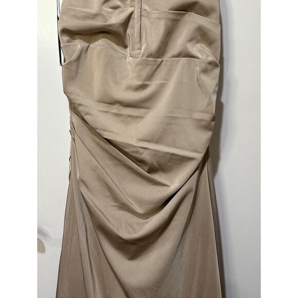 La Femme Evening Mother of the Bride Gown Nude 6 NWT 29805 Pleated Jersey Skirt - Picture 14 of 16